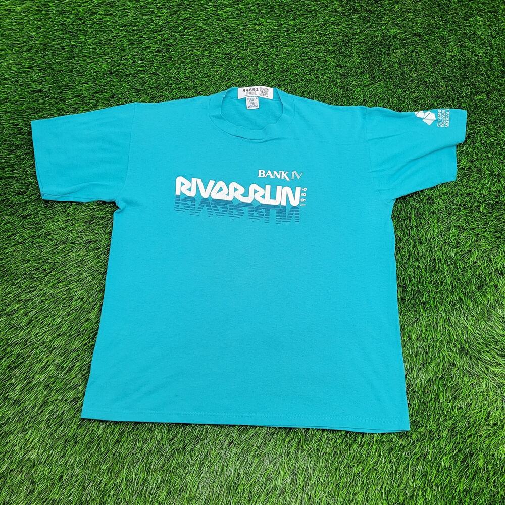 Vintage 1986 Riverrun Marathon Shirt Large 21x25 Bank-IV